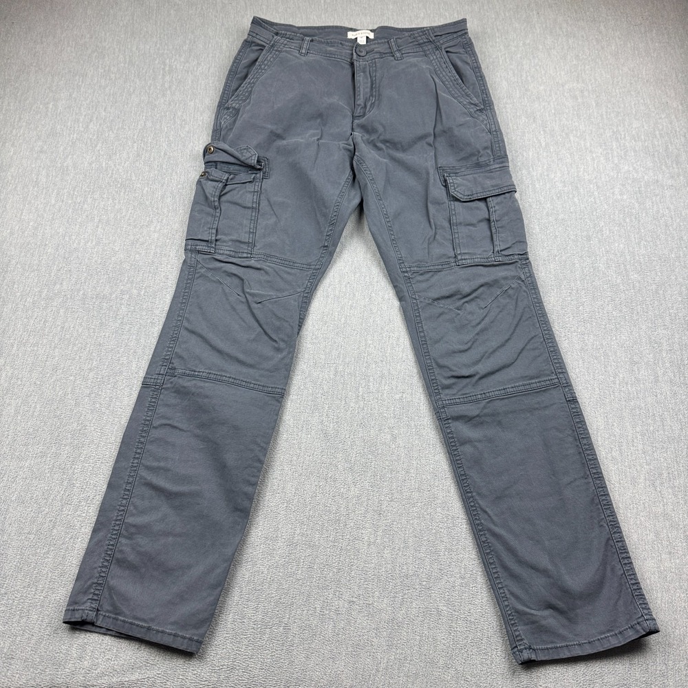 Sun + Stone Pants Mens 30x31 Gray Morrison Tapered Cargo Workwear Hiking Utility